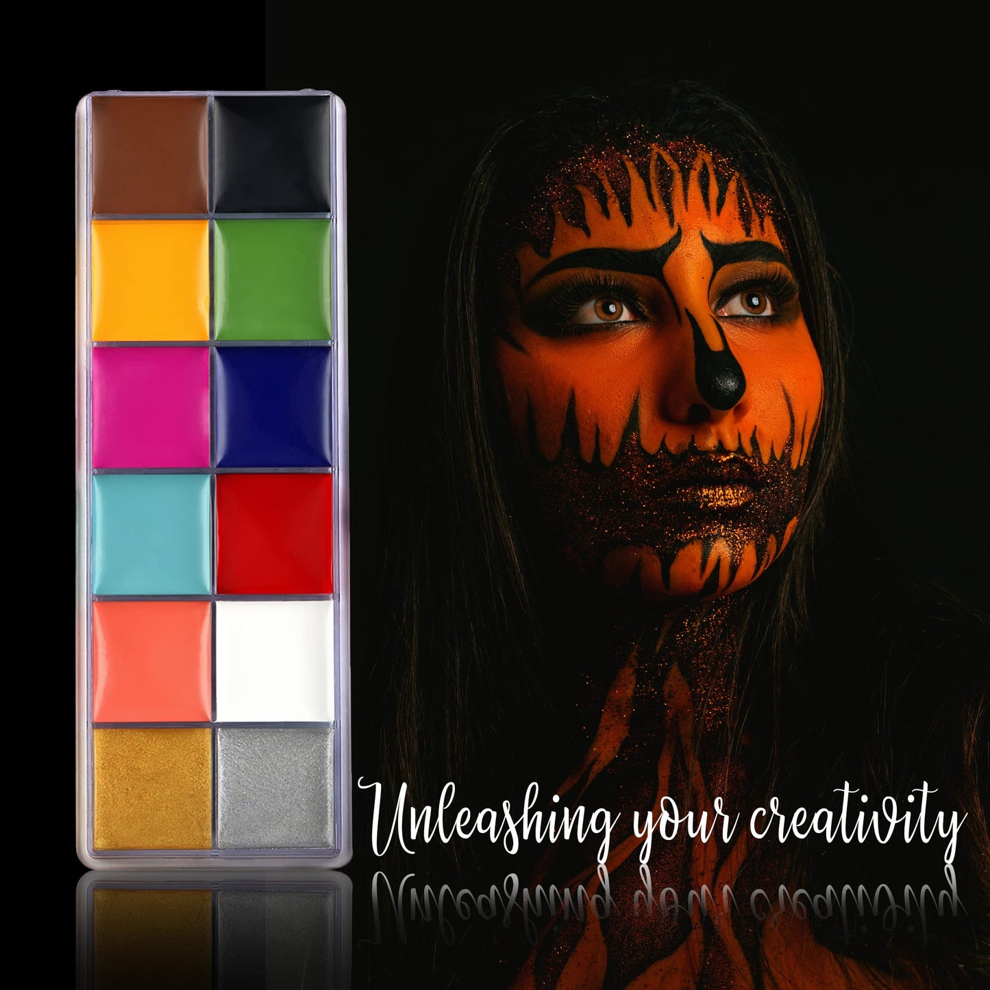 DELISOUL Professional Special Effects SFX Makeup Kit,12 Colors Face Body Paint Palette,Wound Modeling Scar Wax,Coagulated Fake Blood,10 Purple