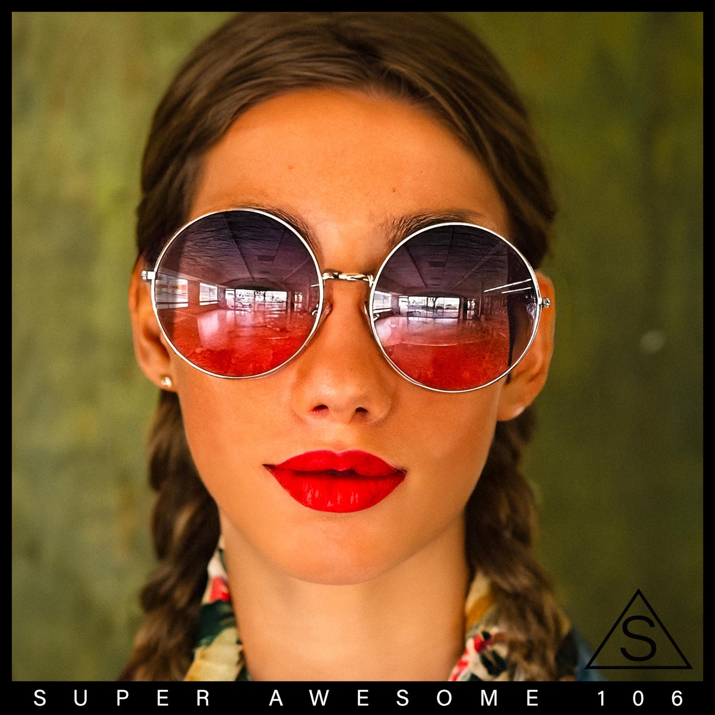 Classic Oversize Joplin Style Hippie Round Circle Lens Sunglasses Gold Smoke