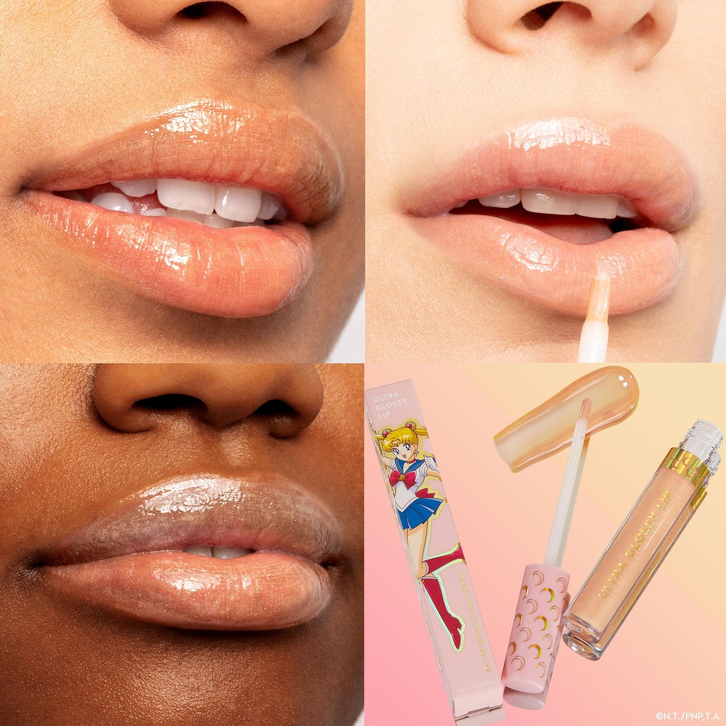 ColourPop x Sailor Moon Ultra Lip Set - High-Shine, Non-Sticky & Hydrating Pink Lip Gloss & Diffused Matte Lipstick Set with a Flexible Paddle