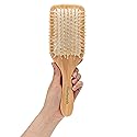 Wooden Bristle Paddle Hair Brush | Length 10.25" Width 3.5"| Large Flat Natural Eco Friendly Wood Handle Hairbrush for Men & Women with Thick, Curly