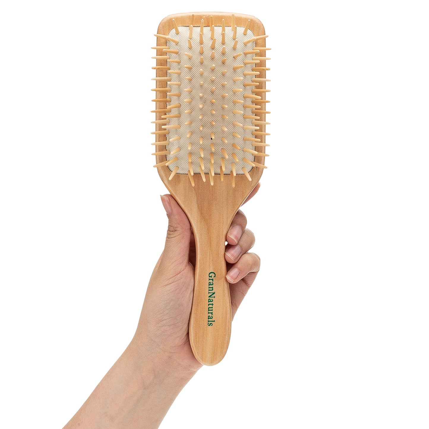 Wooden Bristle Paddle Hair Brush | Length 10.25" Width 3.5"| Large Flat Natural Eco Friendly Wood Handle Hairbrush for Men & Women with Thick, Curly