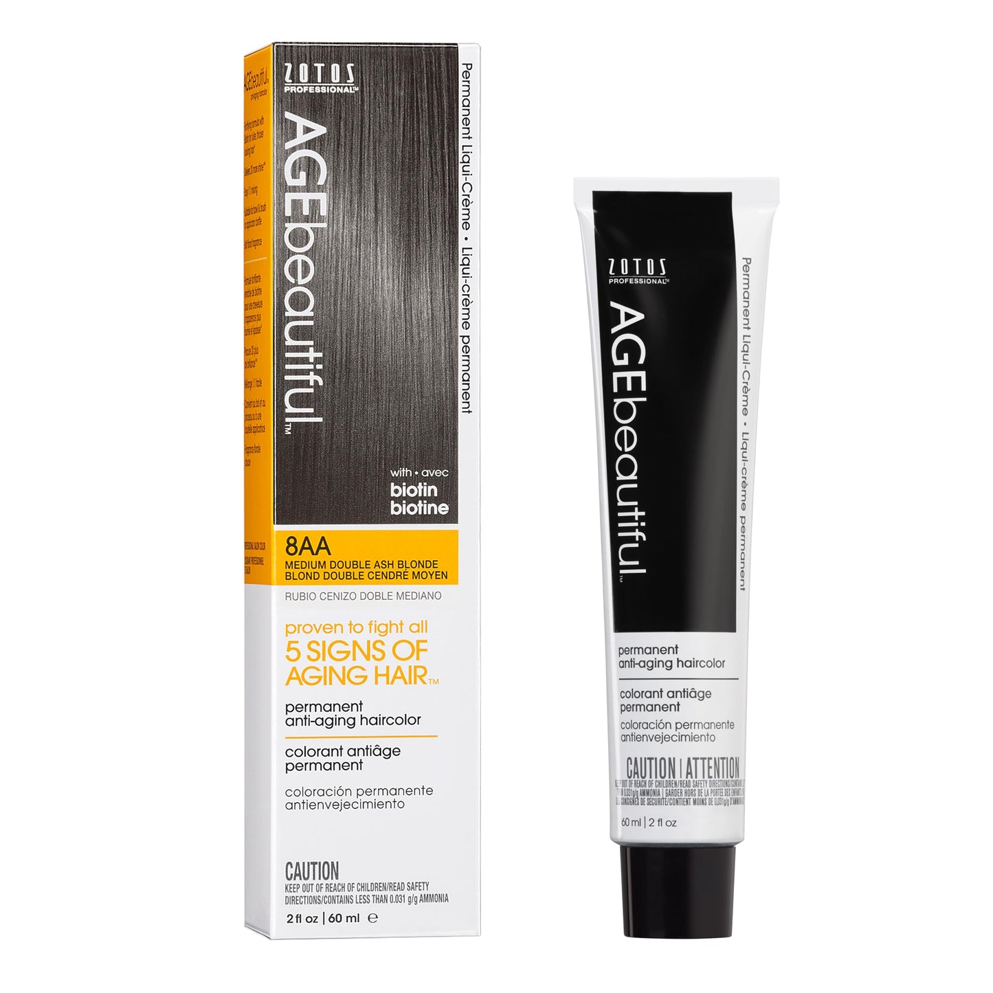 AGE beautiful Permanent Hair Color Dye Liqui Creme | 100% Gray Coverage | Anti-Aging Haircolor | Biotin for Thicker, Fuller Hair | Professional Salon