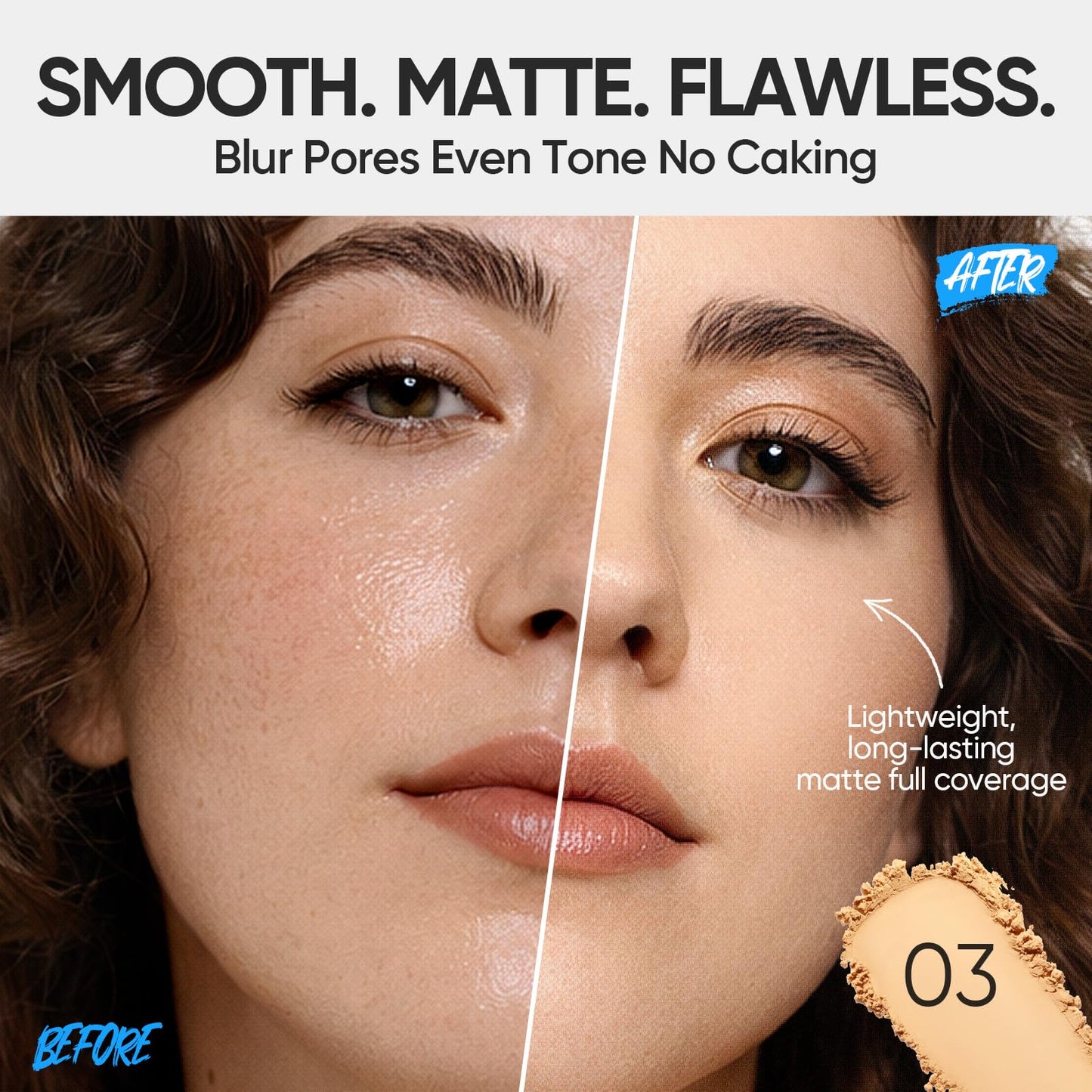 SKINTIFIC Ultra Cover Powder Foundation, Full Coverage Matte Finish, One-Swipe Flawless Pressed Powder with Oil Control, Lightweight & Long-Lasting Beauty and Personal Care SKINTIFIC