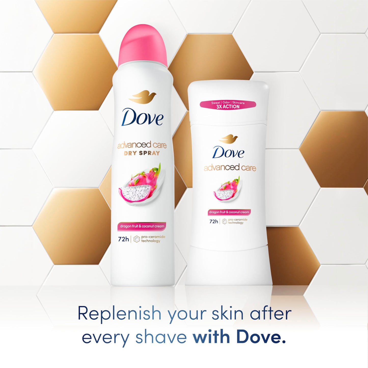 Dove Advanced Care Antiperspirant Deodorant for Women Dragon Fruit & Coconut Cream 3 pack 72 hour sweat and odor protection 2.6 oz Beauty and Personal Care Dove
