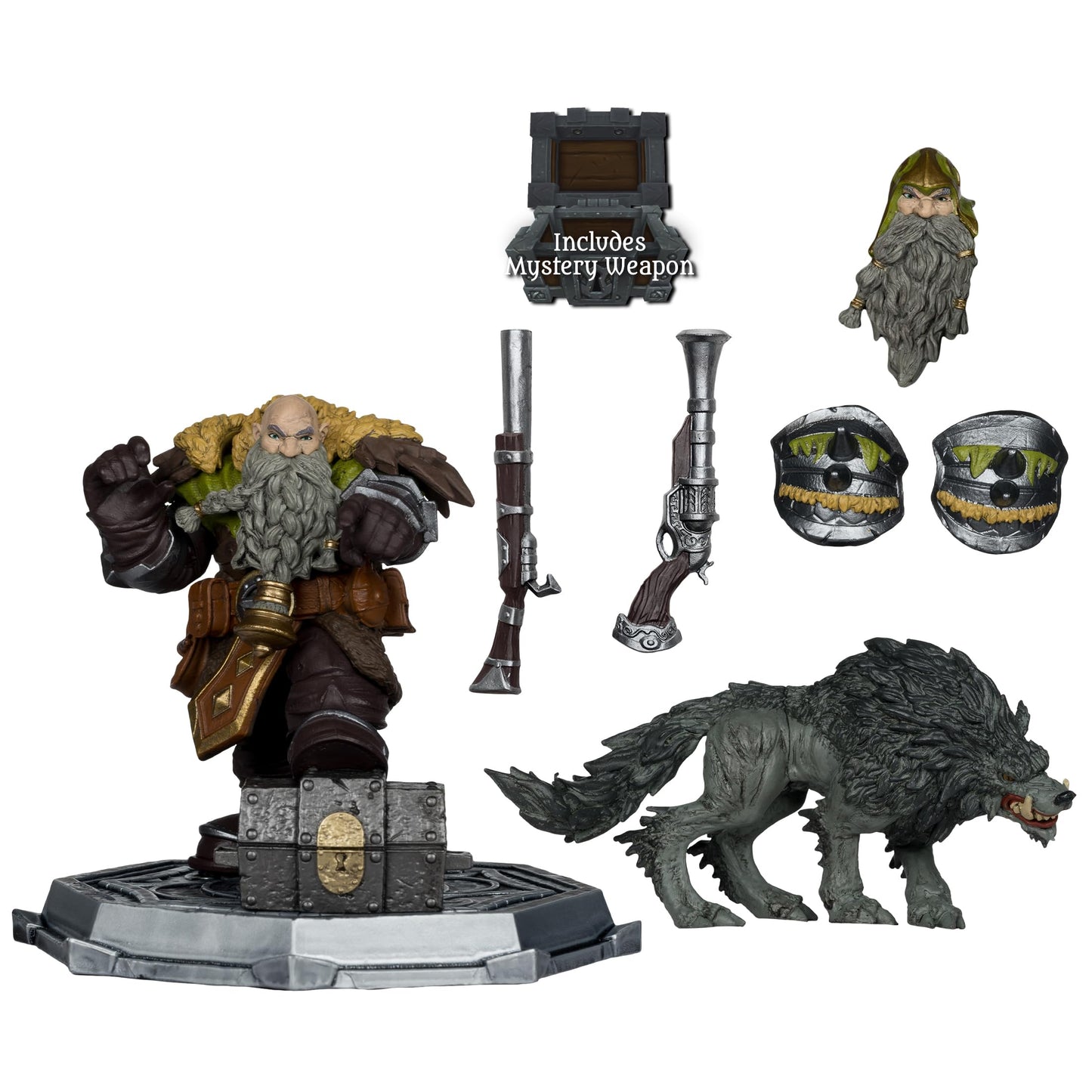McFarlane Toys - World of Warcraft Dwarf Hunter: Beast Master & Marksman 1:12 Scale Posed Figure