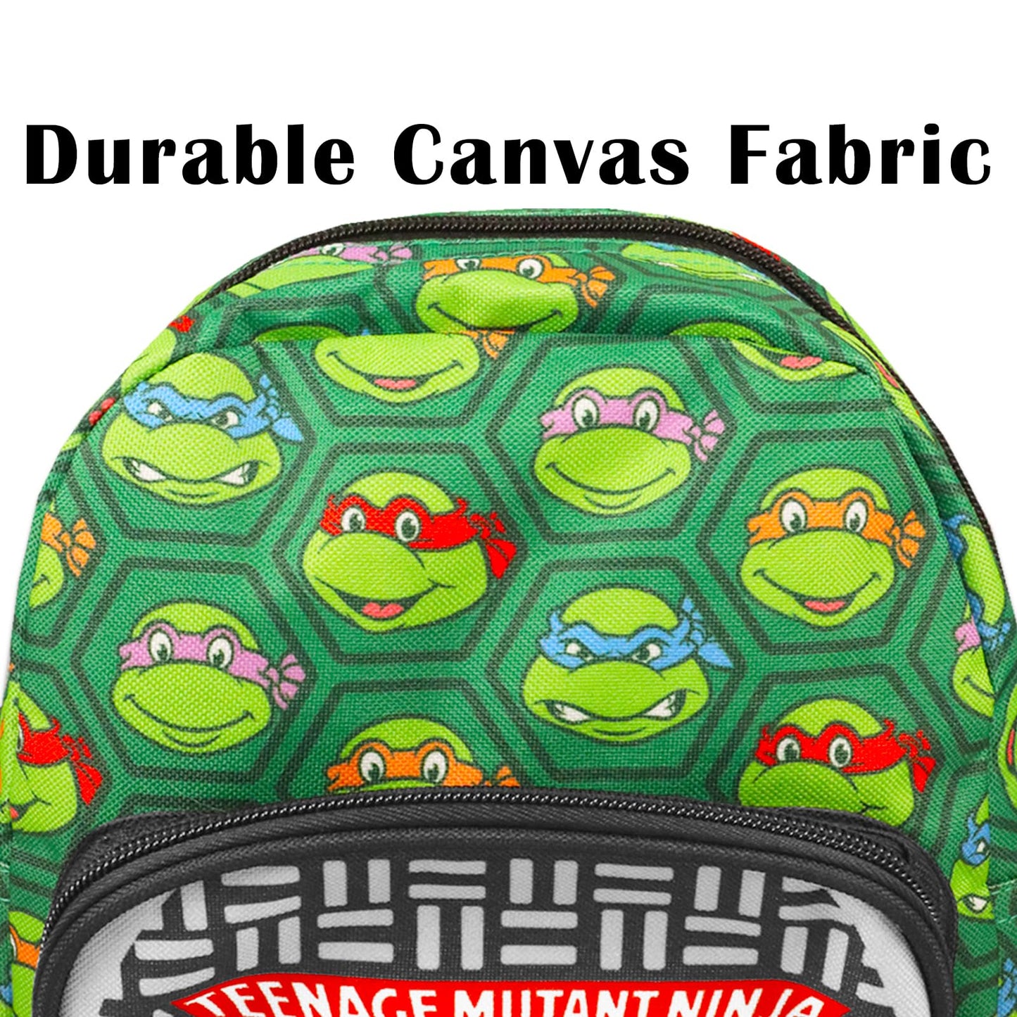 Teenage Mutant Ninja Turtles Mini Backpack for Teens - 10” Canvas TMNT Backpack with Front Pocket and Bookmark | TMNT Backpack Purse Bundle