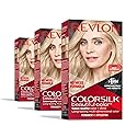 Revlon Colorsilk Beautiful Color Permanent Hair Color, (OLD VERSION) 04 Ultra Light Natural Blonde (Pack of 3)