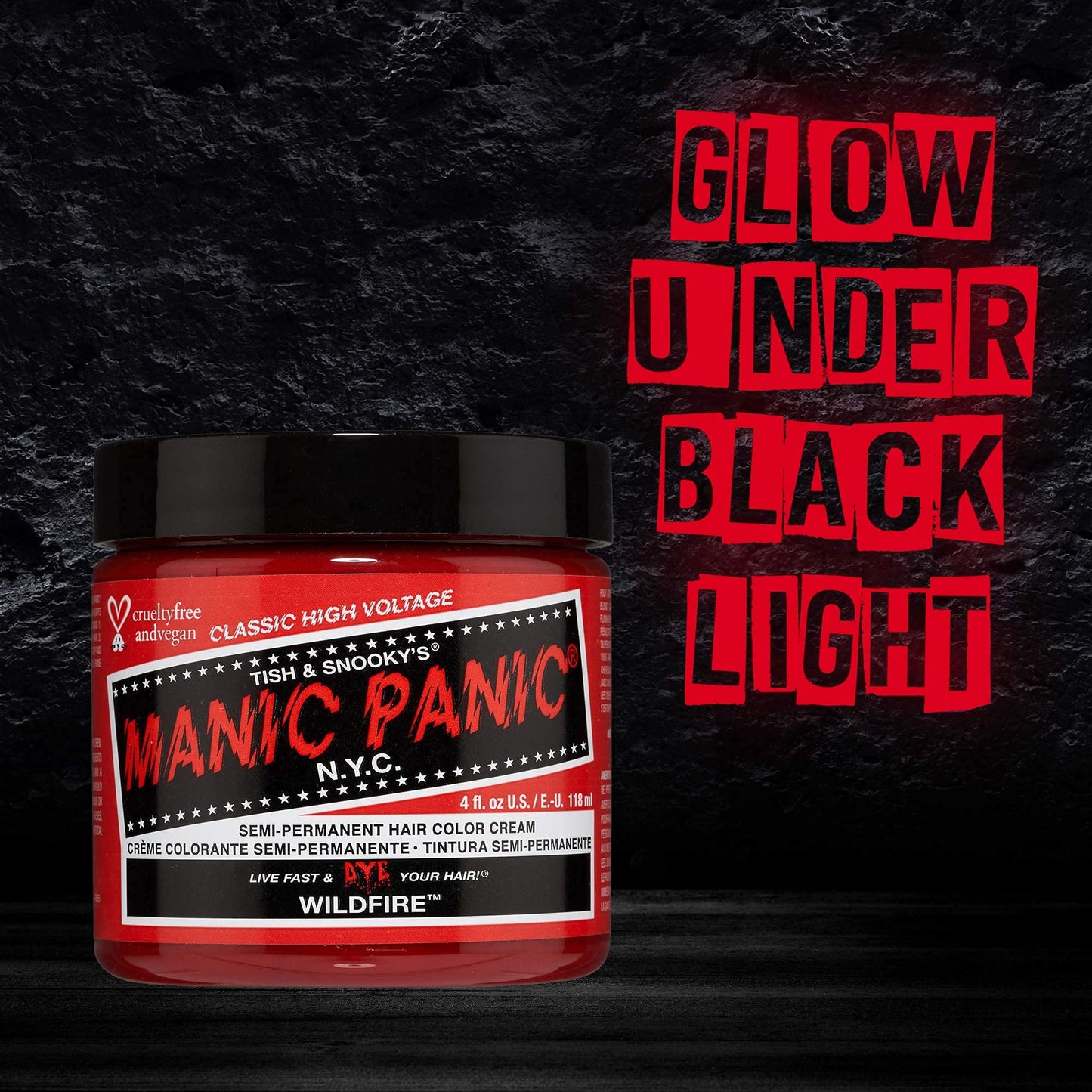 MANIC PANIC Classic Wildfire Semi Permanent Hair Color - Hot Reddish Orange Hair Dye for Women & Men That Lasts 4-6 Weeks - Vegan, Ammonia