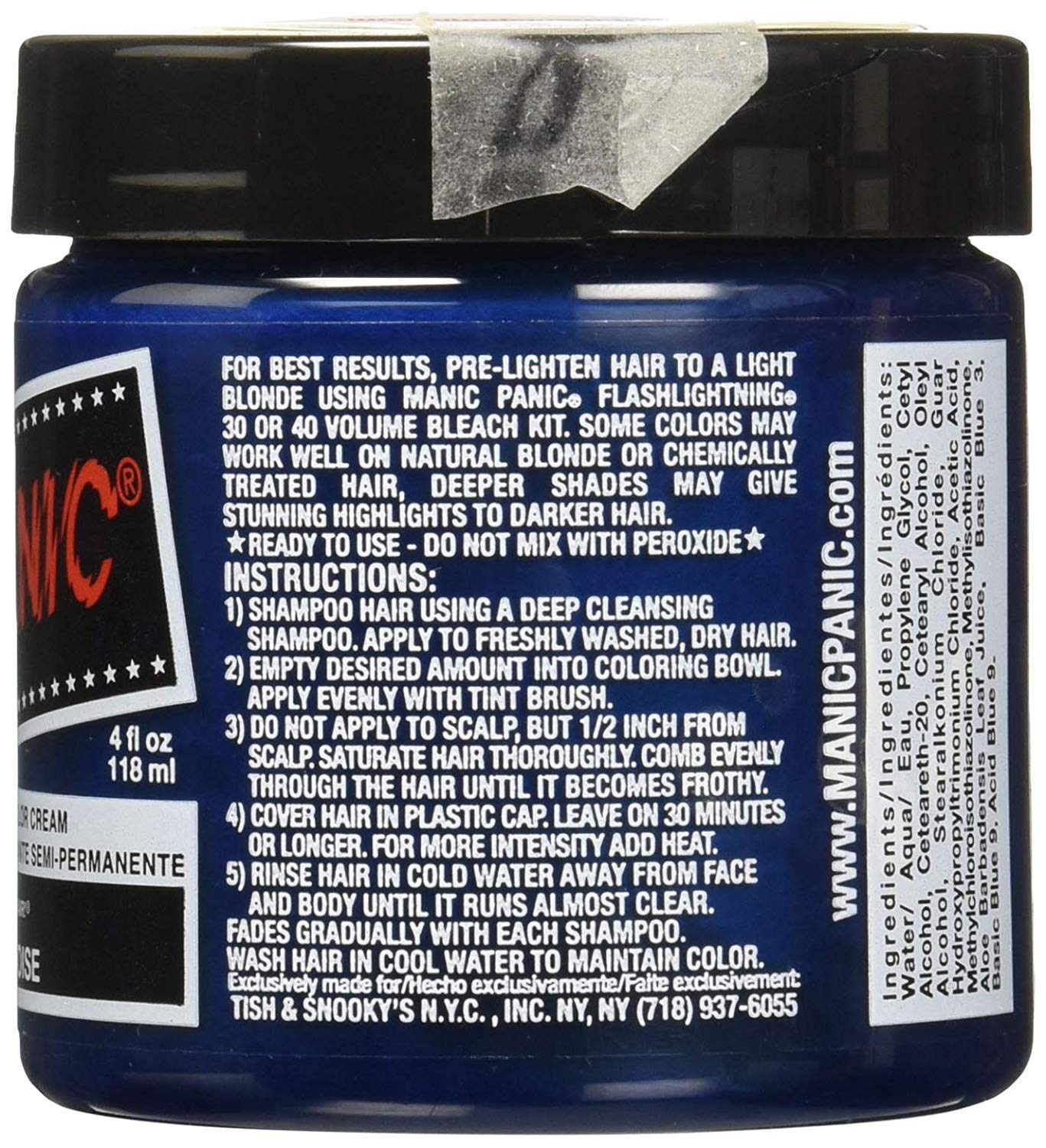 MANIC PANIC Classic Atomic Turquoise Semi Permanent Hair Color - Neon Aqua Blue Hair Dye for Women & Men That Lasts 4-6 Weeks - Vegan, Ammonia