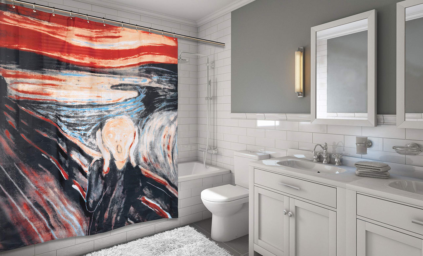 Carnation Home Fashions "The Scream Fabric Shower Curtain