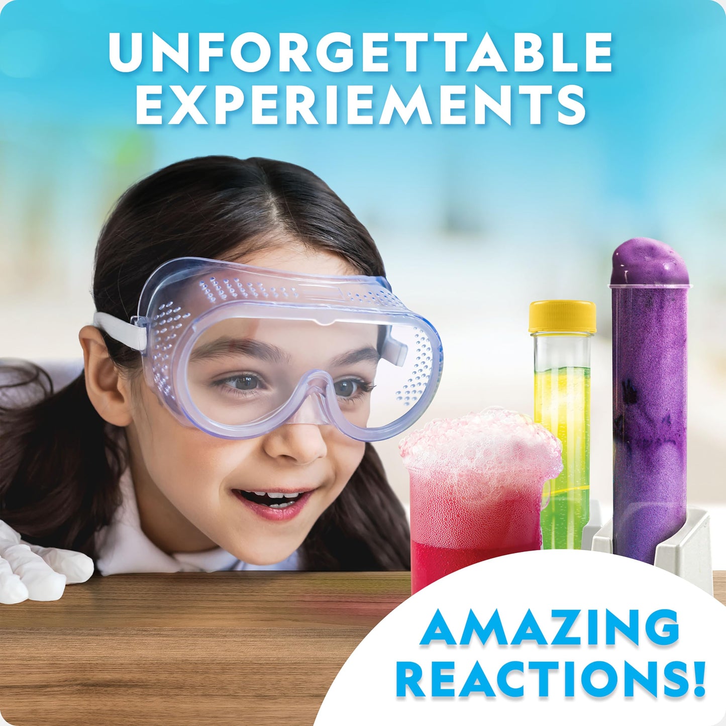 NATIONAL GEOGRAPHIC Amazing Chemistry Set – 100+ Science Experiments, Crystal Growing & Reactions, STEM Chemistry Kit for Kids, Boys & Girls