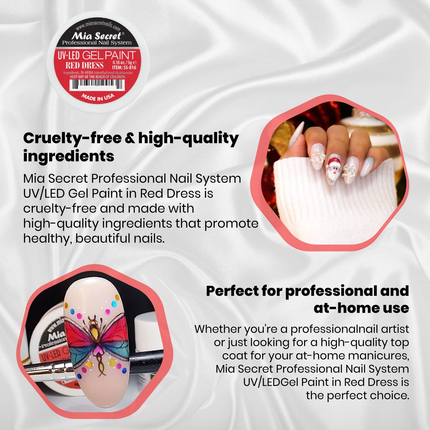 Mia Secret Professional Nail System UV/LED Gel Paint - 5 grams (Red Dress) Beauty & Personal Care Mia Secret