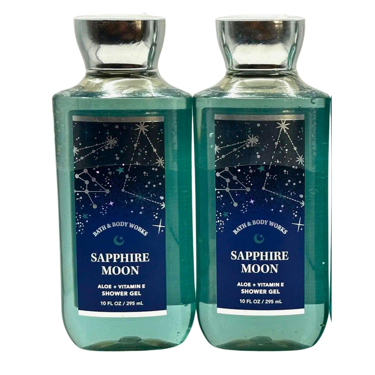 Bath & Body Works Shower Gel, Set of 2 Bottles, Each Bottle 10oz (Sapphire Moon)