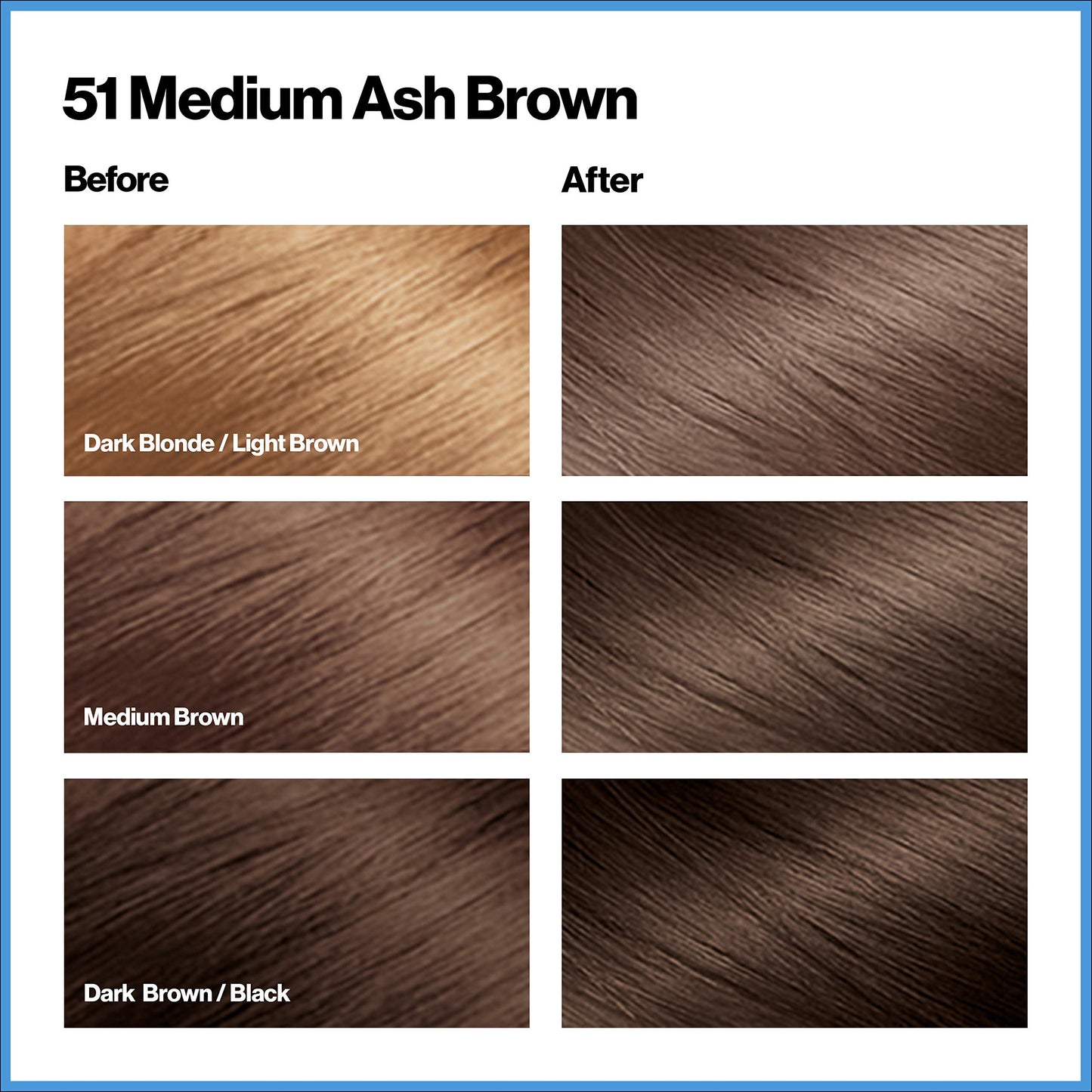 Revlon Total Color Permanent Hair Color, Clean and Vegan, 100% Gray Coverage Hair Dye, 51 Medium Ash Brown, 3.5 oz
