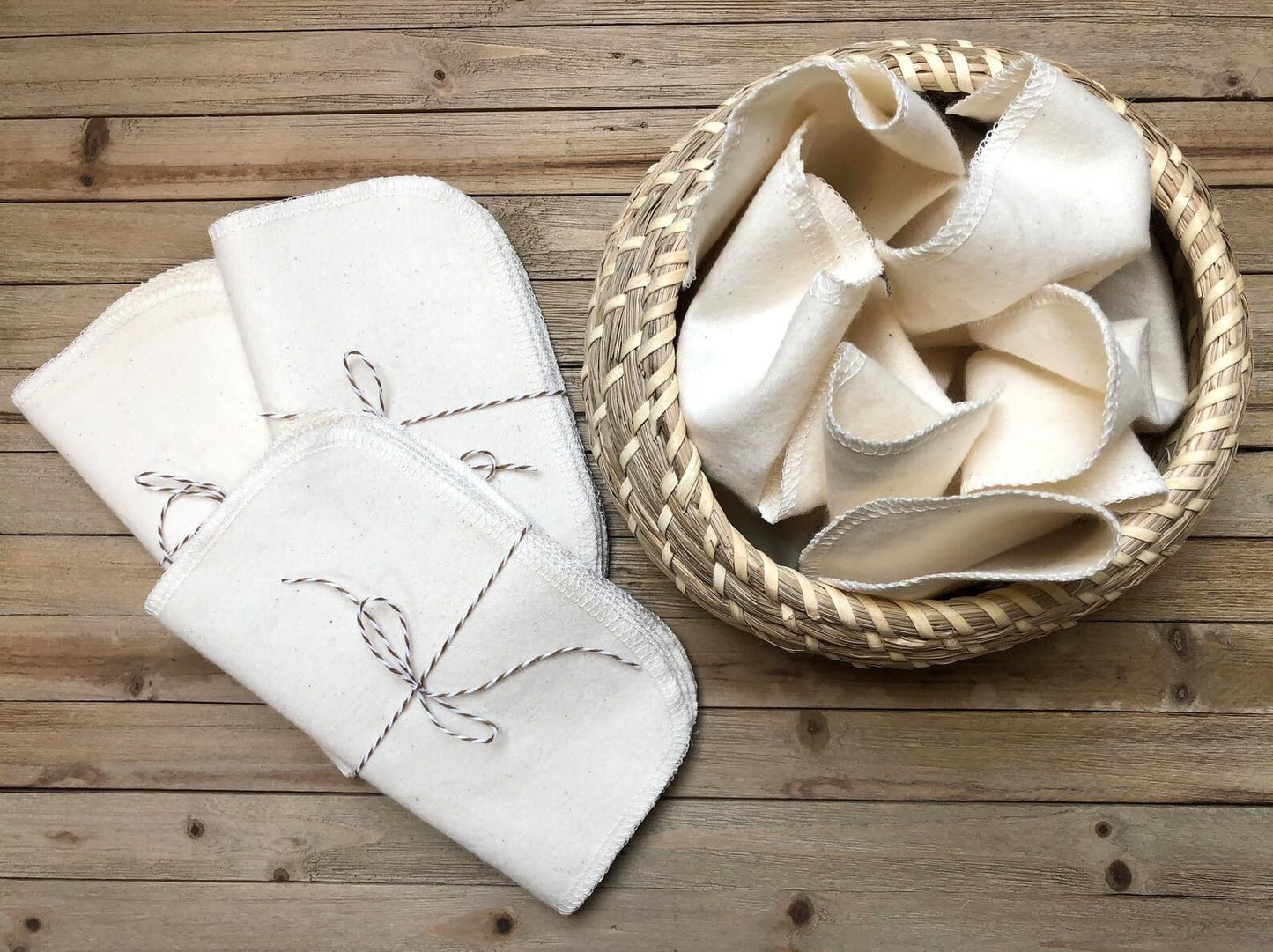 5-Count Organic Cotton Flannel Wipes - Reusable, Quick-Drying, Soft & Absorbent | Decorative Print Cloths for Delicate Skin, Facial Care & Daily