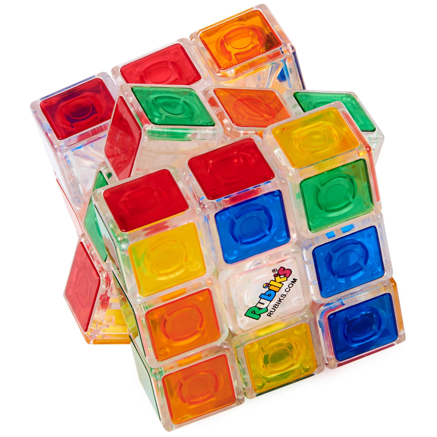 Rubik’s Crystal Cube 3x3 – Transparent Color-Matching Puzzle, Twisting Fidget & Brain Teaser Toy for Kids, Teens & Adults Ages 8+