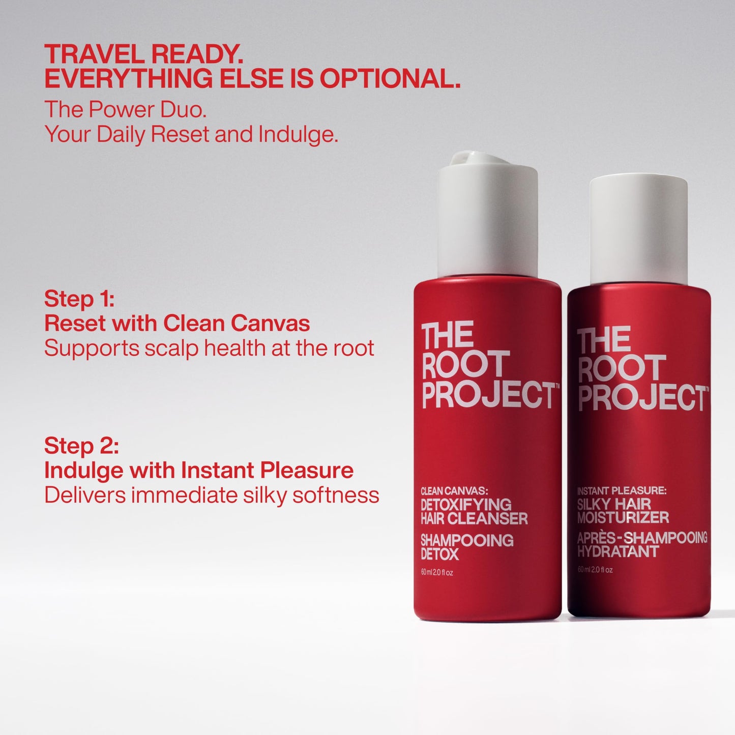 Travel Size Shampoo and Conditioner Set | Clarifying Shampoo That Nourishes. Never Stripping | Mask-Level Softness Every Wash | Clean Canvas + Instant