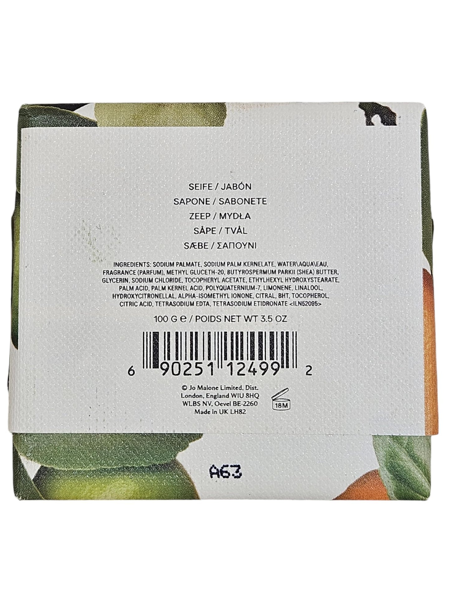 Jo Malone Lime Basil and Mandarin Soap for Unisex, Thyme, 3.5 Ounce Beauty & Personal Care Jo Malone
