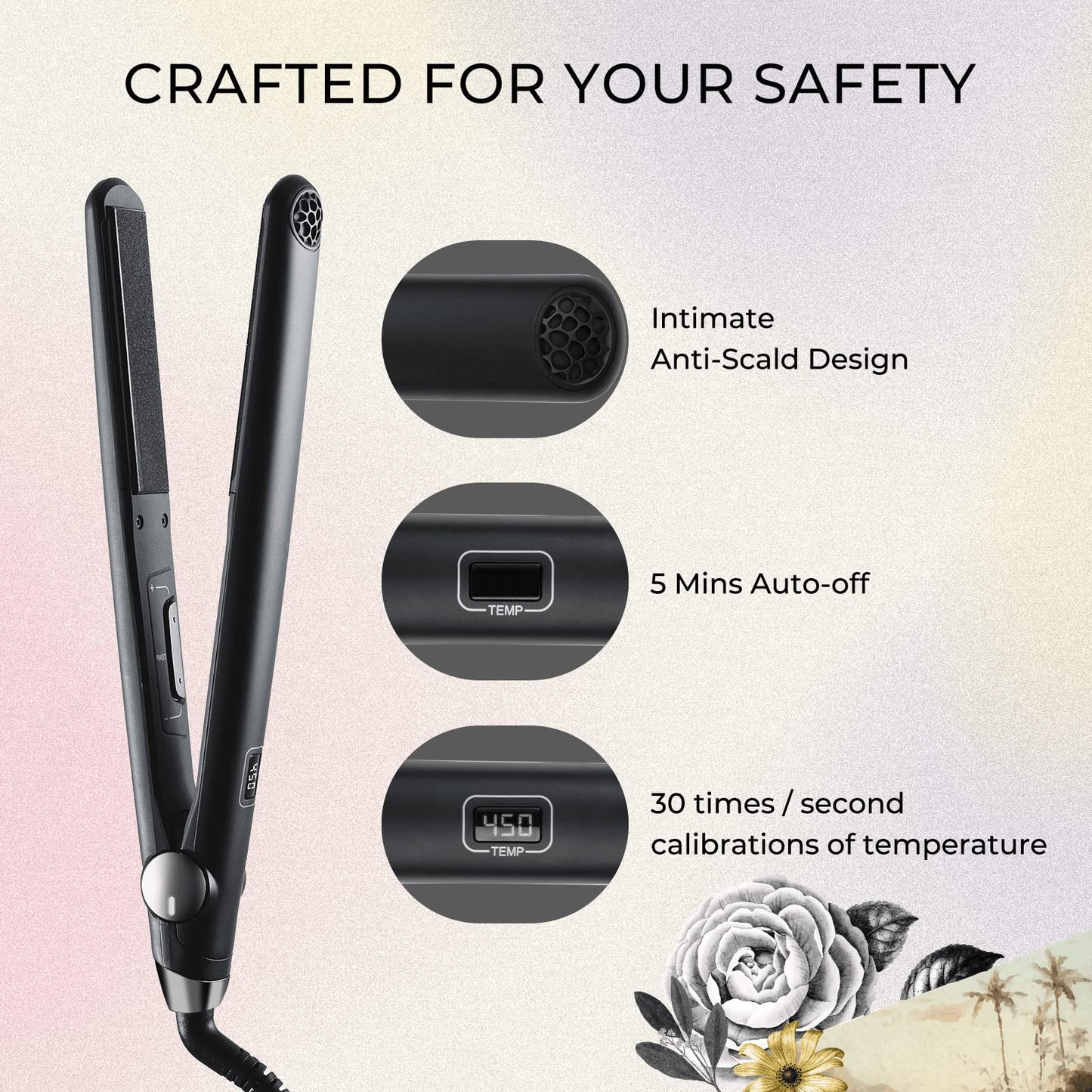 TYMO SWAY Hair Straightener with 10s Fast Heating, 1 Inch Professional Flat Iron Curling Iron in One with 32 Adjustable Temp, Automatic Shut Off, Dual Beauty and Personal Care TYMO
