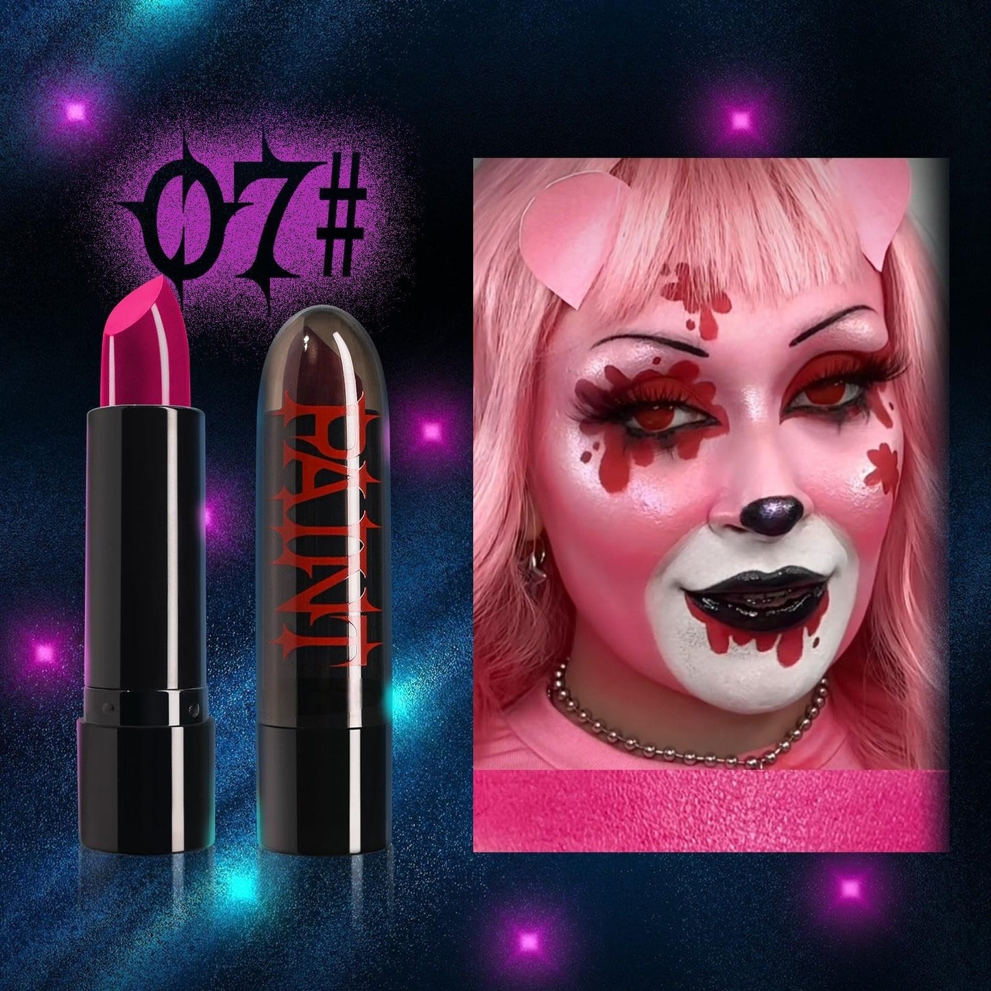 Halloween Face Body Paint Stick - Vampire Makeup Kit (5 Colors: Black, White, Red, Green, Blue) - Easy Apply Waterproof Long Lasting for Kids Adults