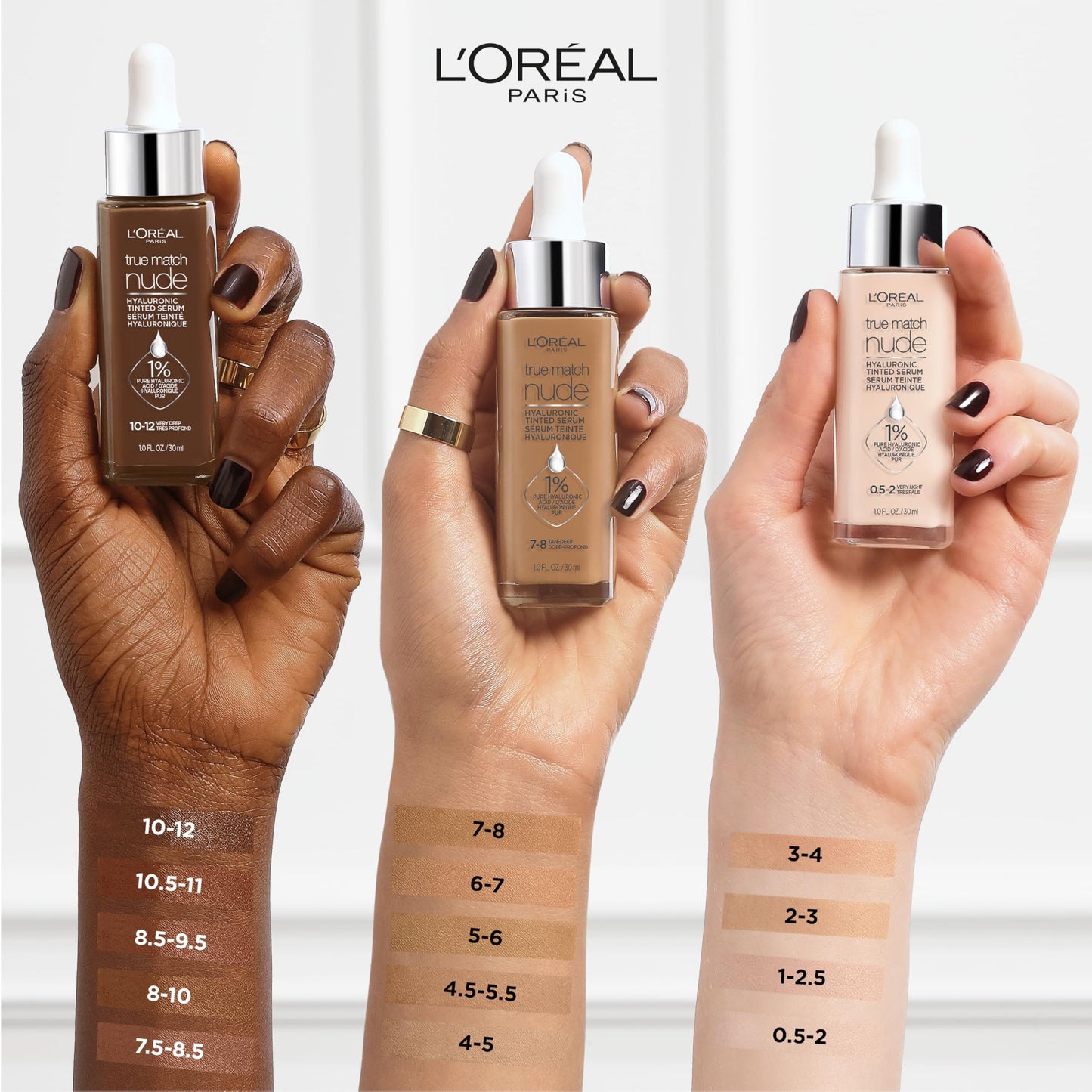 L'Oreal Paris True Match Nude Hyaluronic Tinted Serum Foundation with 1% Hyaluronic acid, Light 2-3, 1 fl. oz. Beauty and Personal Care L'Oreal Paris