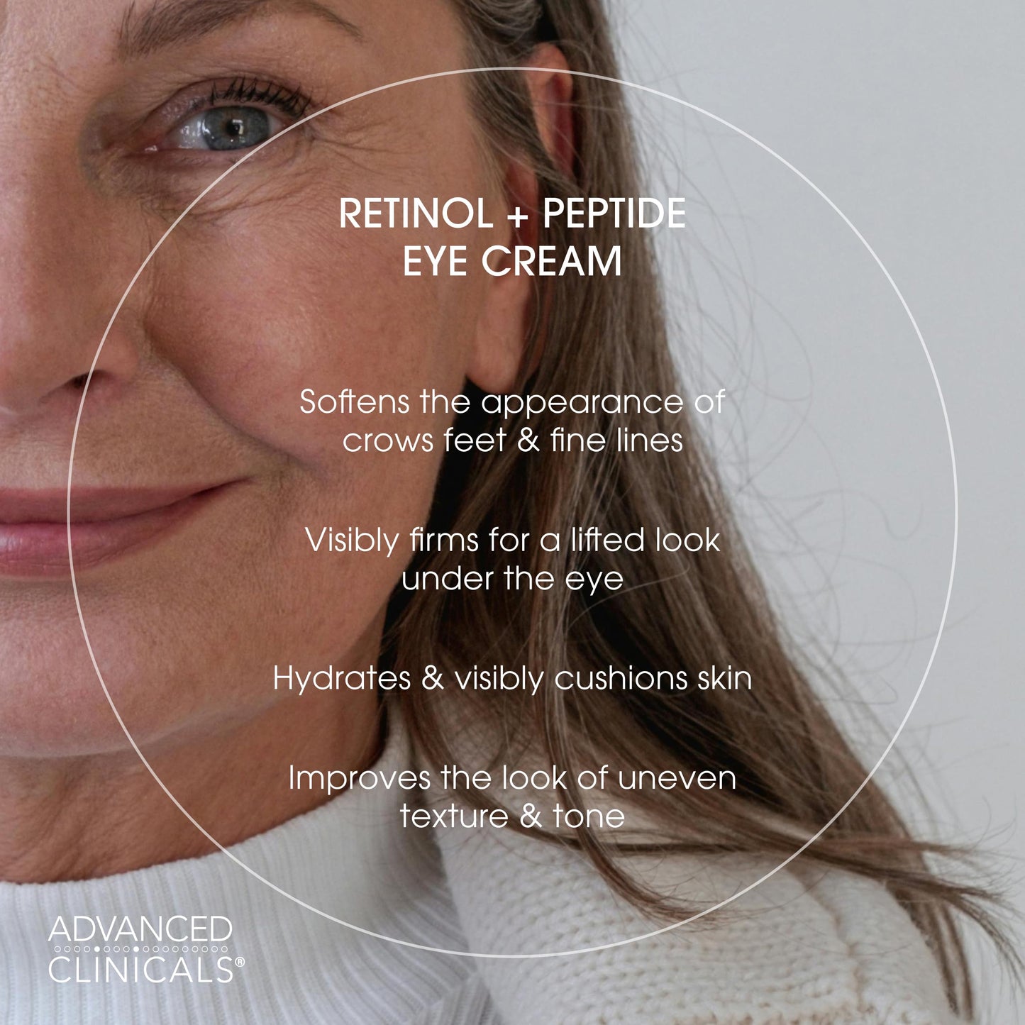 Advanced Clinicals Advanced Retinol Eye Balm + Peptides Face Moisturizer Cream | Visible Anti Aging Under Eyes Cream Improves Appearance Of Wrinkles