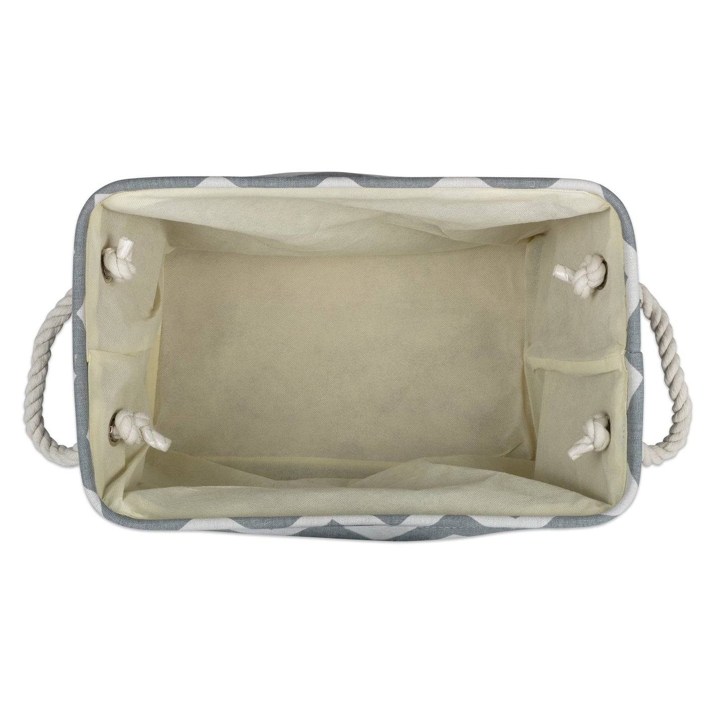 DII Polyester Container with Handles, Chevron Storage Bin, Medium, Gray
