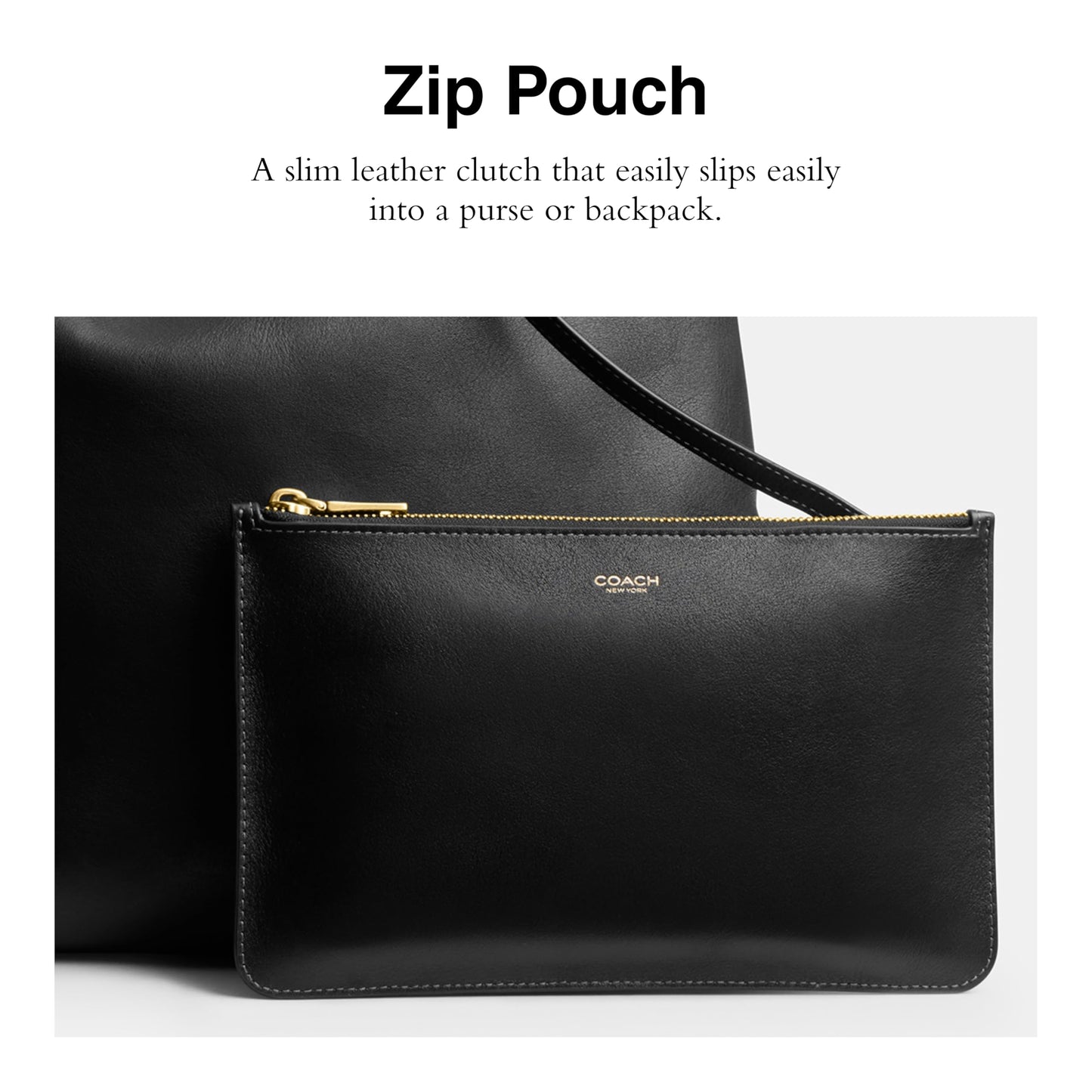 Coach Zip Pouch, B4/Black