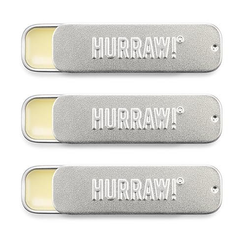 Hurraw! Coconut, Mint, Vanilla Lip Balm Slim Slider Tins, 3 Pack Bundle: Organic, Certified Vegan, Cruelty and Gluten Free. Non-GMO, All Natural