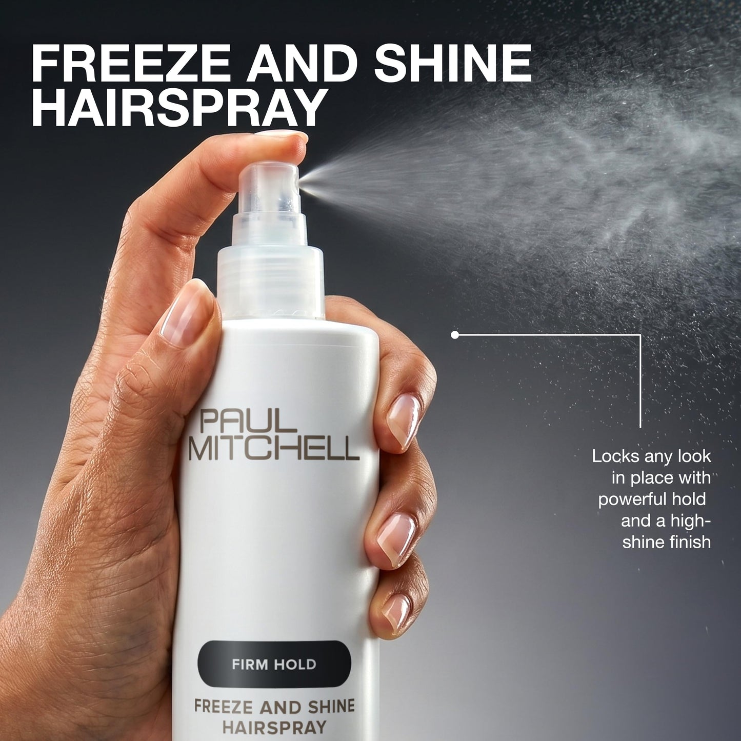 Paul Mitchell Freeze and Shine Hairspray, Powerful Hold + Shine, For Coarse Hair, 16.9 fl oz