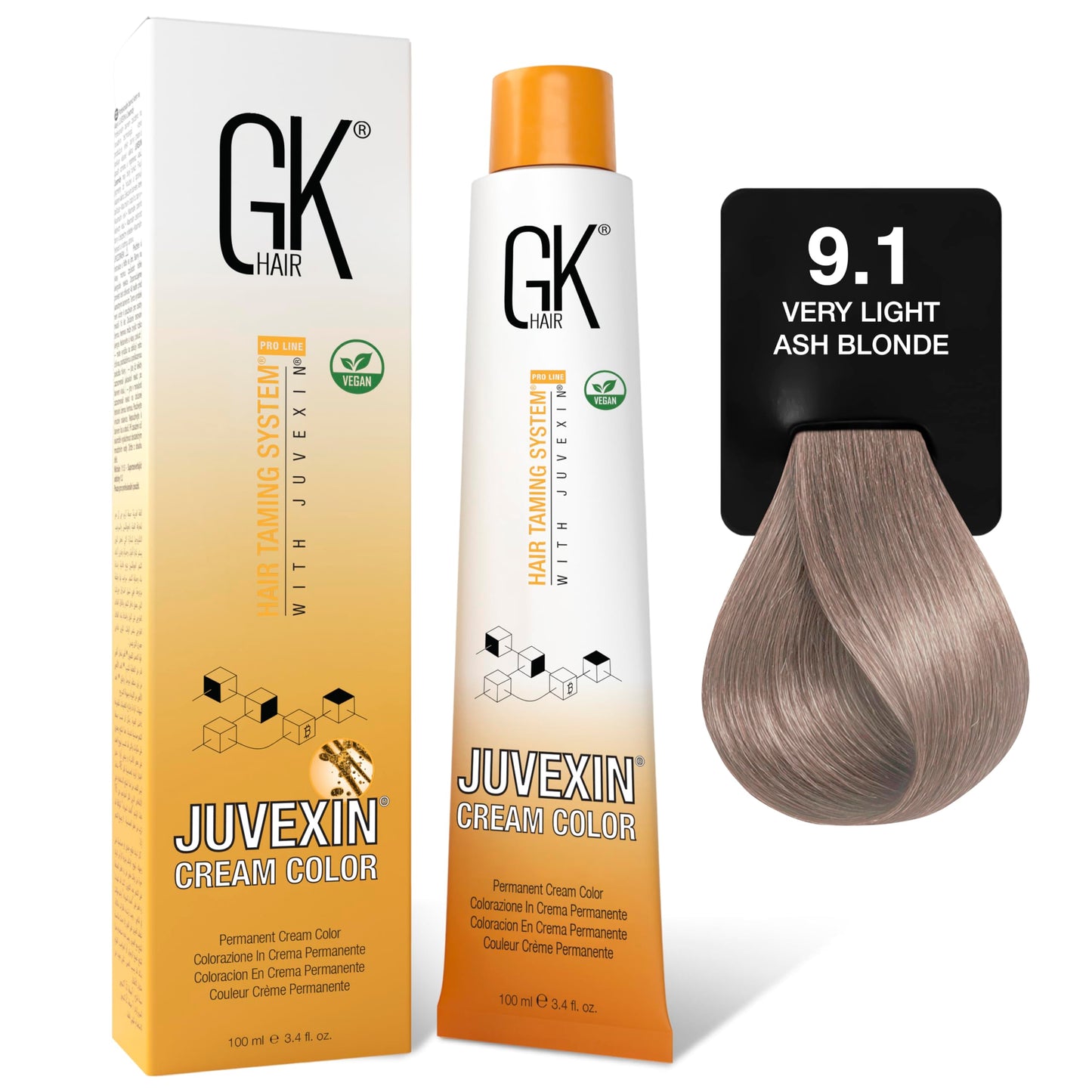GK HAIR Global Keratin Professional Hair Color Cream Tube (3.4 Fl Oz/100ml) Nourishing & Cleansing Colors for Styling High Performance Long Lasting