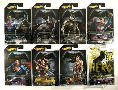 Hot Wheels, Batman V Superman: Dawn of Justice Bundle of 8 Die-Cast Cars