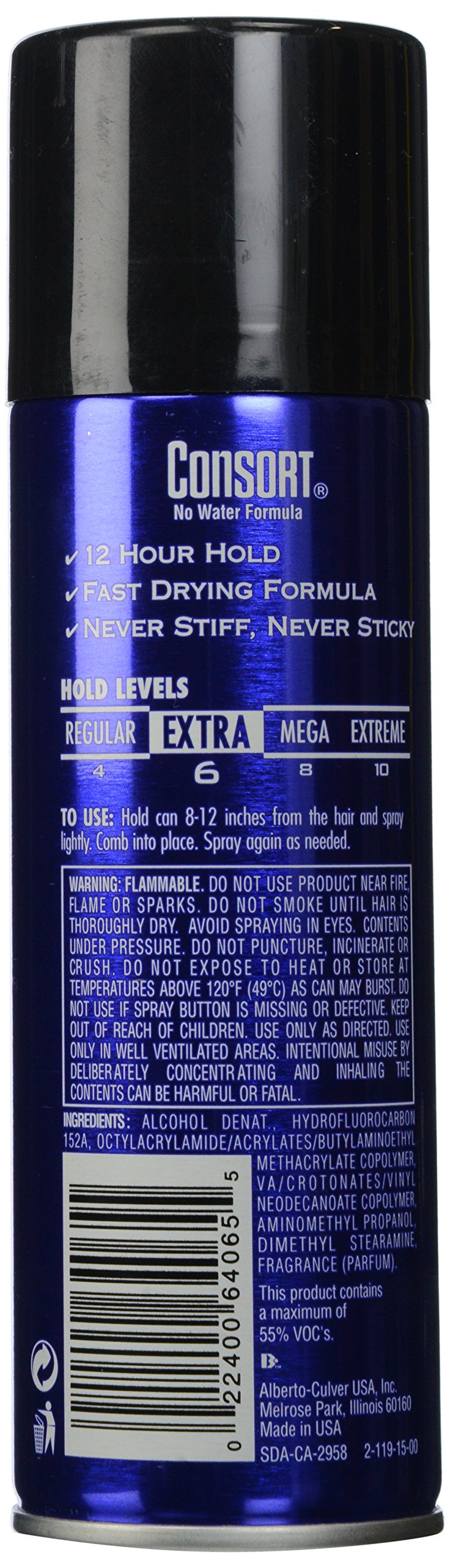 Consort For Men Hair Spray Unscented Extra Hold 8.30 oz