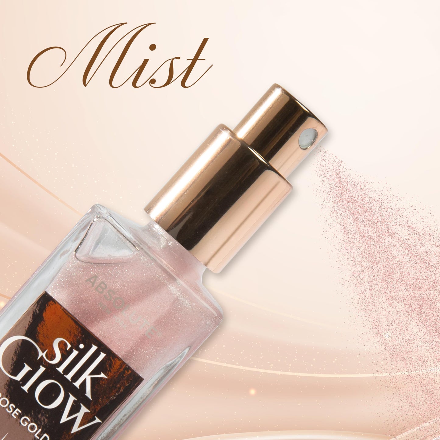 Absolute New York - Silk Glow Shimmer Mist Glow, Radiant, Shimmer Body & Face & Hair, Shea Butter, Coconut Oil, Vitamin E (SBGS02 Rose Gold Mist, 3.4