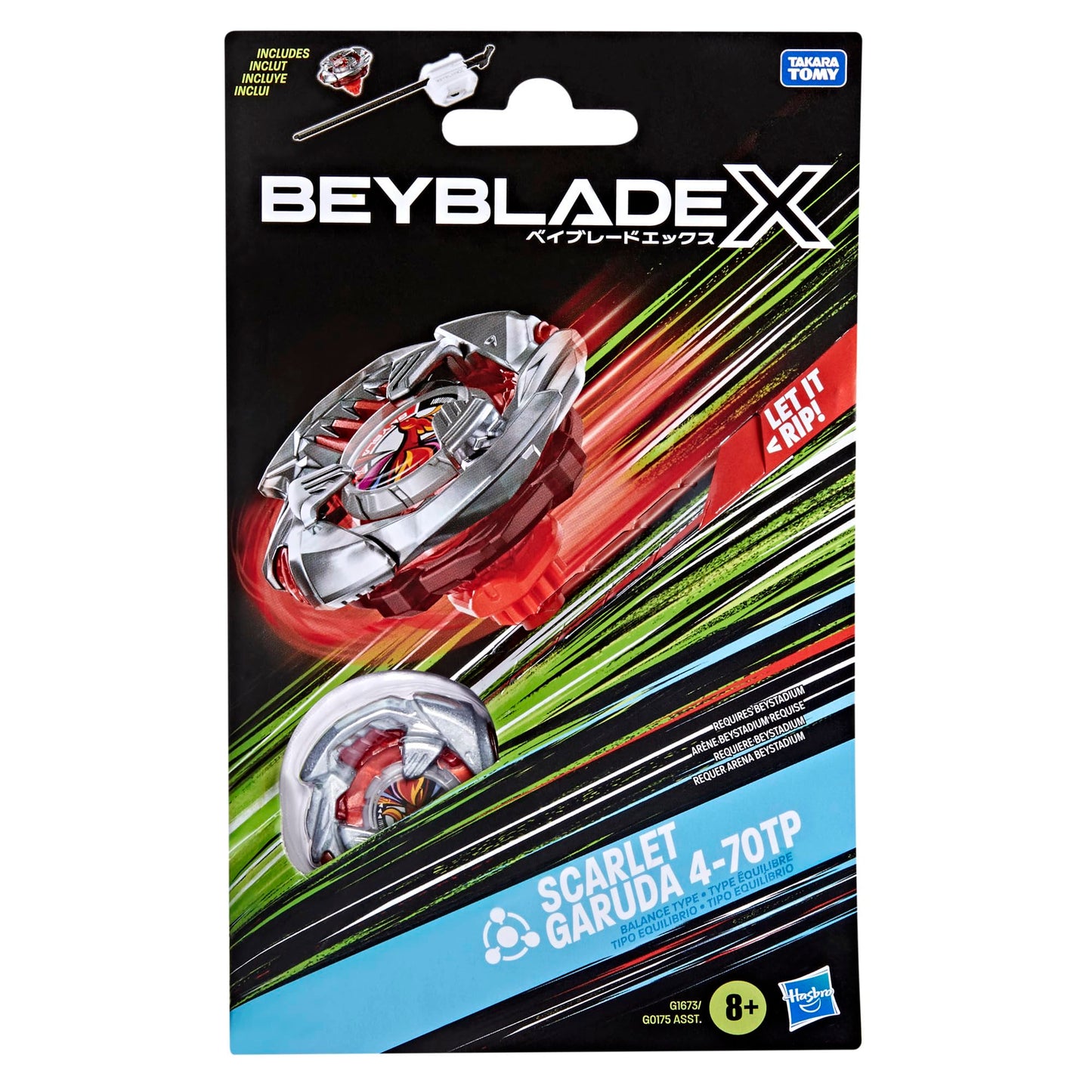 Beyblade X Scarlet Garuda 4-70TP BX Starter Pack Set with Balance Type Top and Launcher, Authentic Takara Tomy Battle Tops Games, Toys for Boys and…