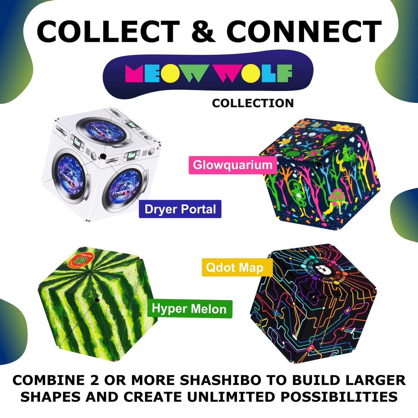 SHASHIBO Shape Shifting Box – Award-Winning Fidget Cube with 36 Magnets, Transforms into 70+ Shapes, Sensory Toy Gift for Kids, Teens & Adults (Hyper Melon)