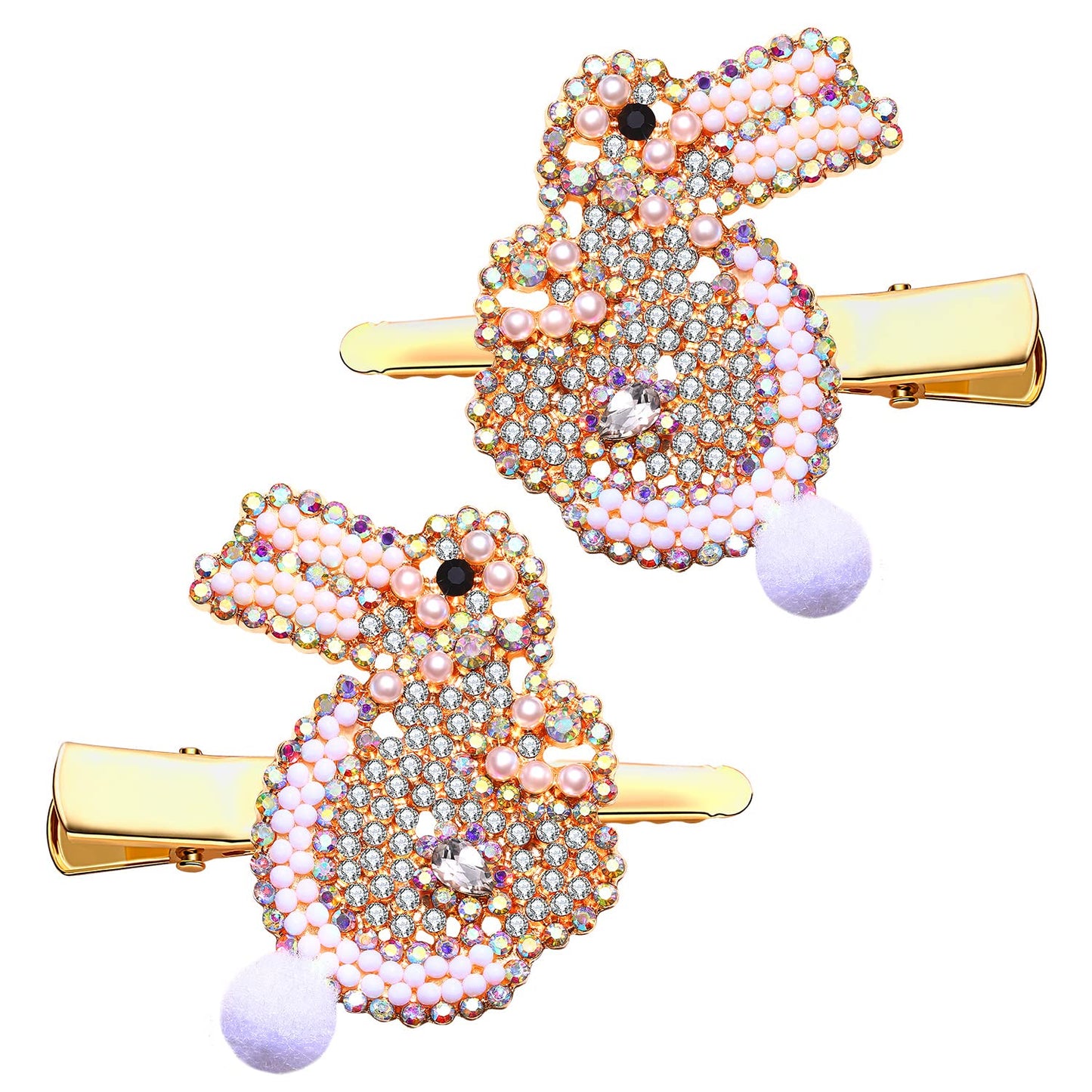 NVENF Easter Hair Clips for Women Girls Sparkling Rhinestone Easter Bunny Hairpins Cute Colorful Sparing Holiday Hair Barrettes Fashion Hair Accessory