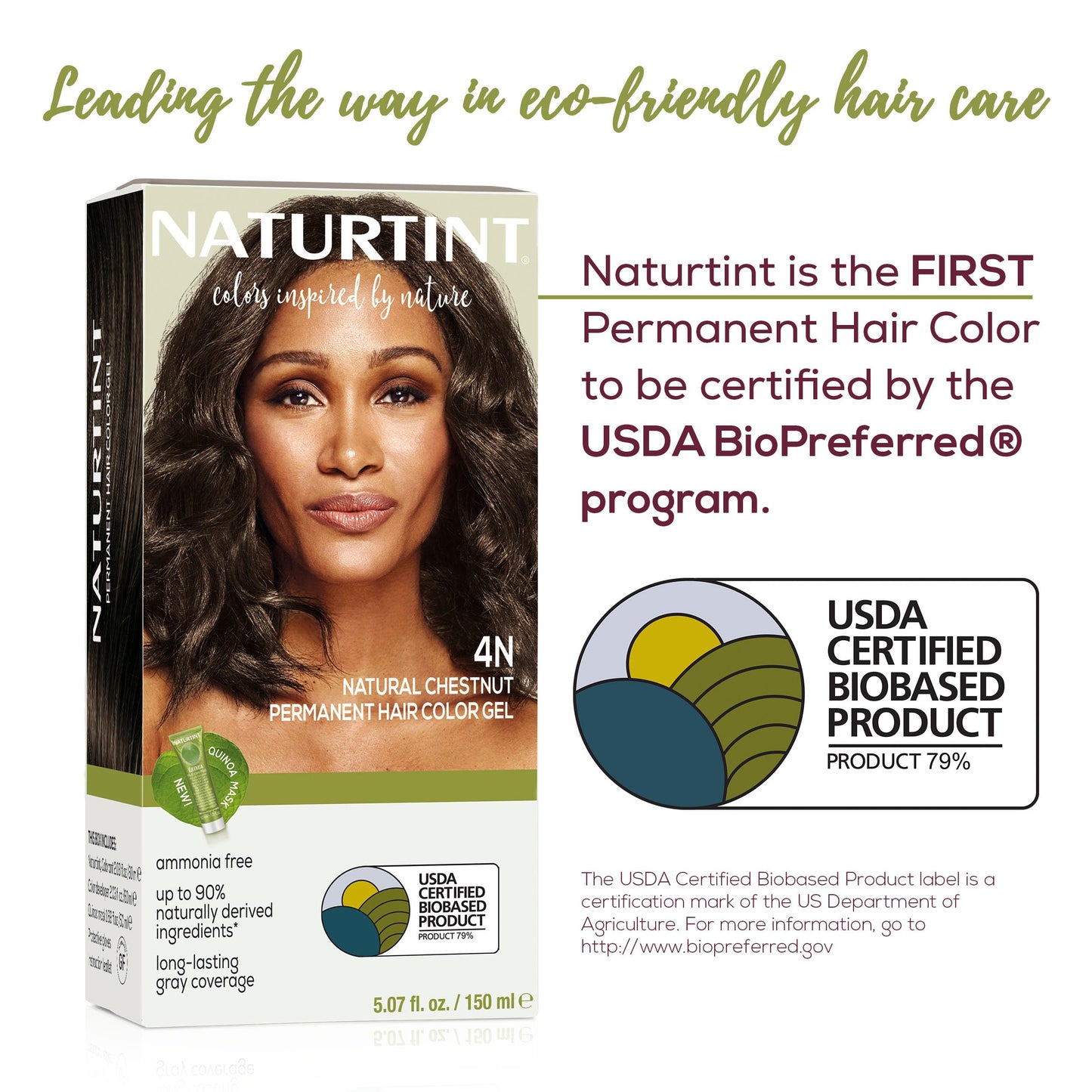Naturtint 4N Natural Chestnut Permanent Hair Color (Pack of 1), Ammonia Free, Vegan, Cruelty Free, up to 100% Gray Coverage, Long Lasting Results