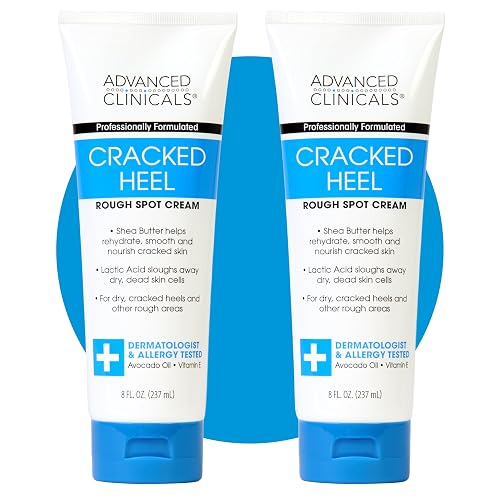 Advanced Clinicals Cracked Heel Foot Cream Moisturizer Skin Care Lotion For Feet W/Shea Butter, Moisturizing Foot/Hand Lotion Helps Heal Cracked Skin Beauty & Personal Care Advanced Clinicals