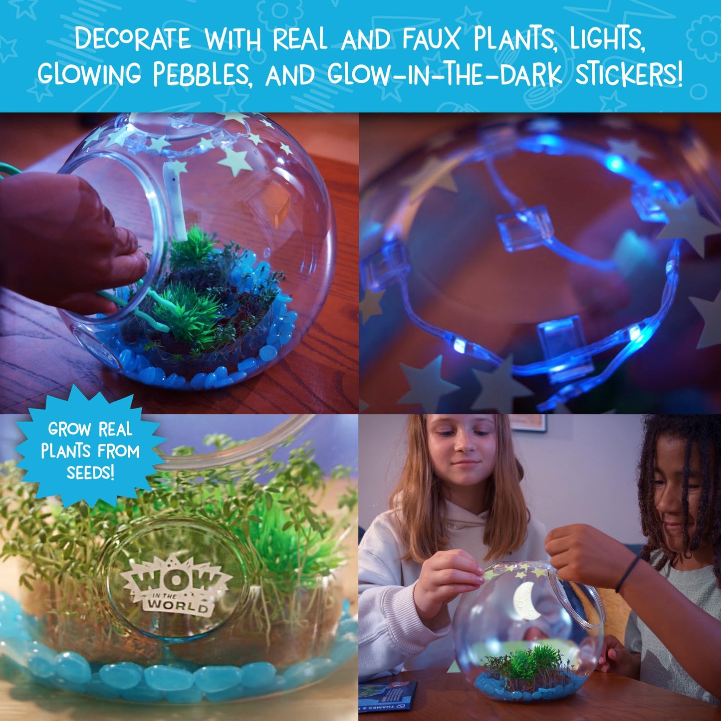 Wow in The World Light-Up Terrarium – Grow Plants with Glow-in-the-Dark & UV Lights, STEM Science Toy for Kids 6+, Thames & Kosmos