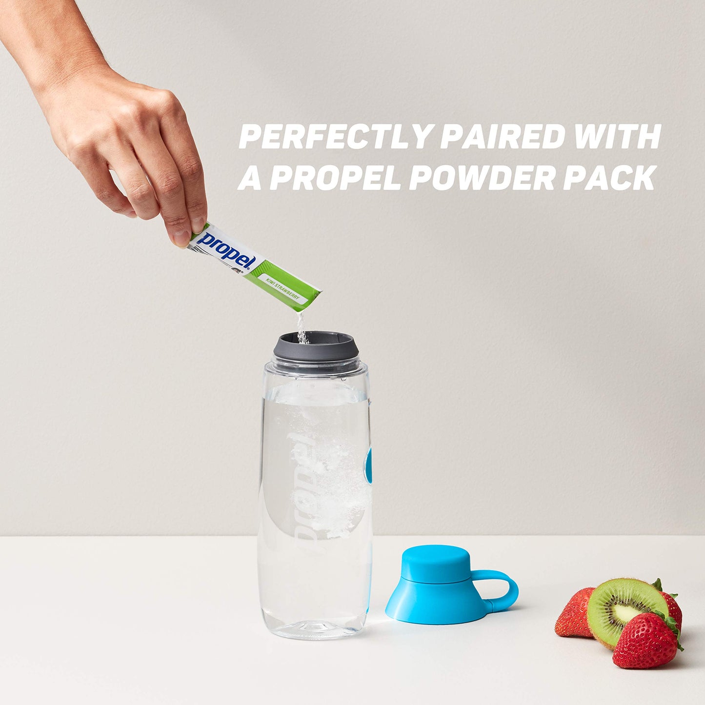 Propel 20oz Reusable Bottle, BPA Free, Impact Resistant, On-The-Go Strap, Dishwasher Safe, Blue
