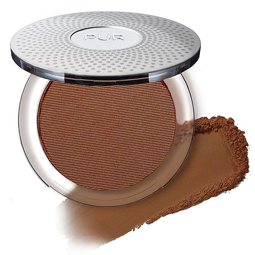 PUR Beauty 4-in-1 Pressed Mineral Makeup Powder Foundation with SPF 15 - Concealer & Finishing Compact Pressed Powder for Face - Buildable Medium to Full Coverage Foundation Powder (Chestnut)