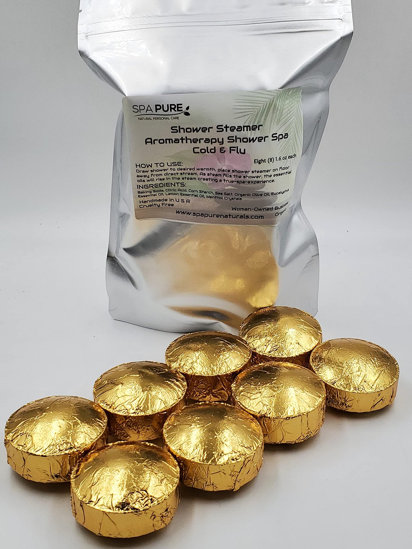 Spa Pure Cold Relief Aromatherapy: Shower Steamers, Shower Bombs, Bath Melts, USA Made with 100% Pure Essential Oils - Transform Your Shower 8 Count…