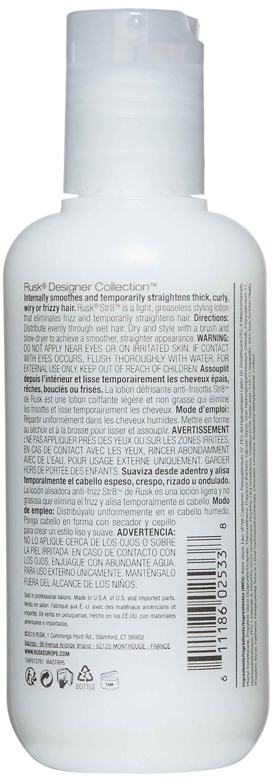 RUSK Anti-Frizz and Anti-Curl Styling Lotion 8.8 Ounce