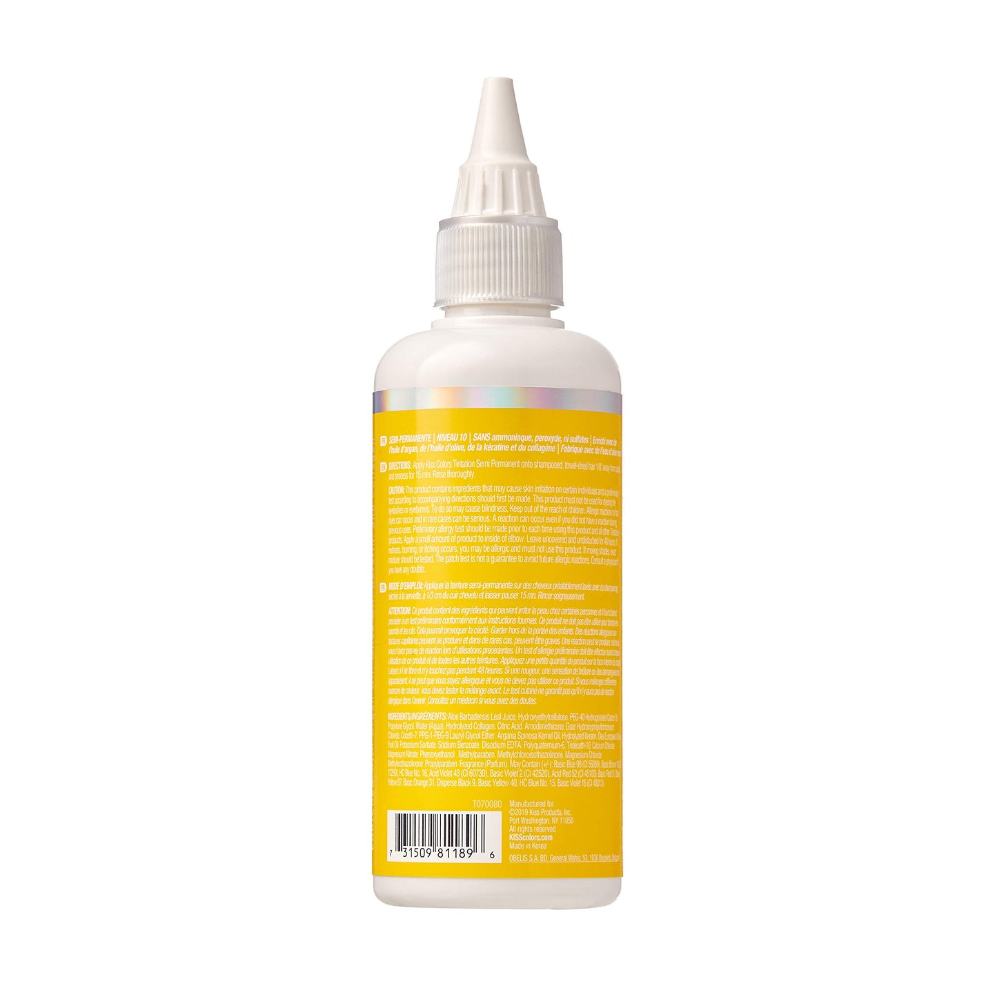 Red by Kiss Tintation Semi-Permanent Hair Color, Aloe Vera Water Based, Argan Oil, Olive Oil, Collagen & Keratin, Long-Lasting Color Dye (Funky