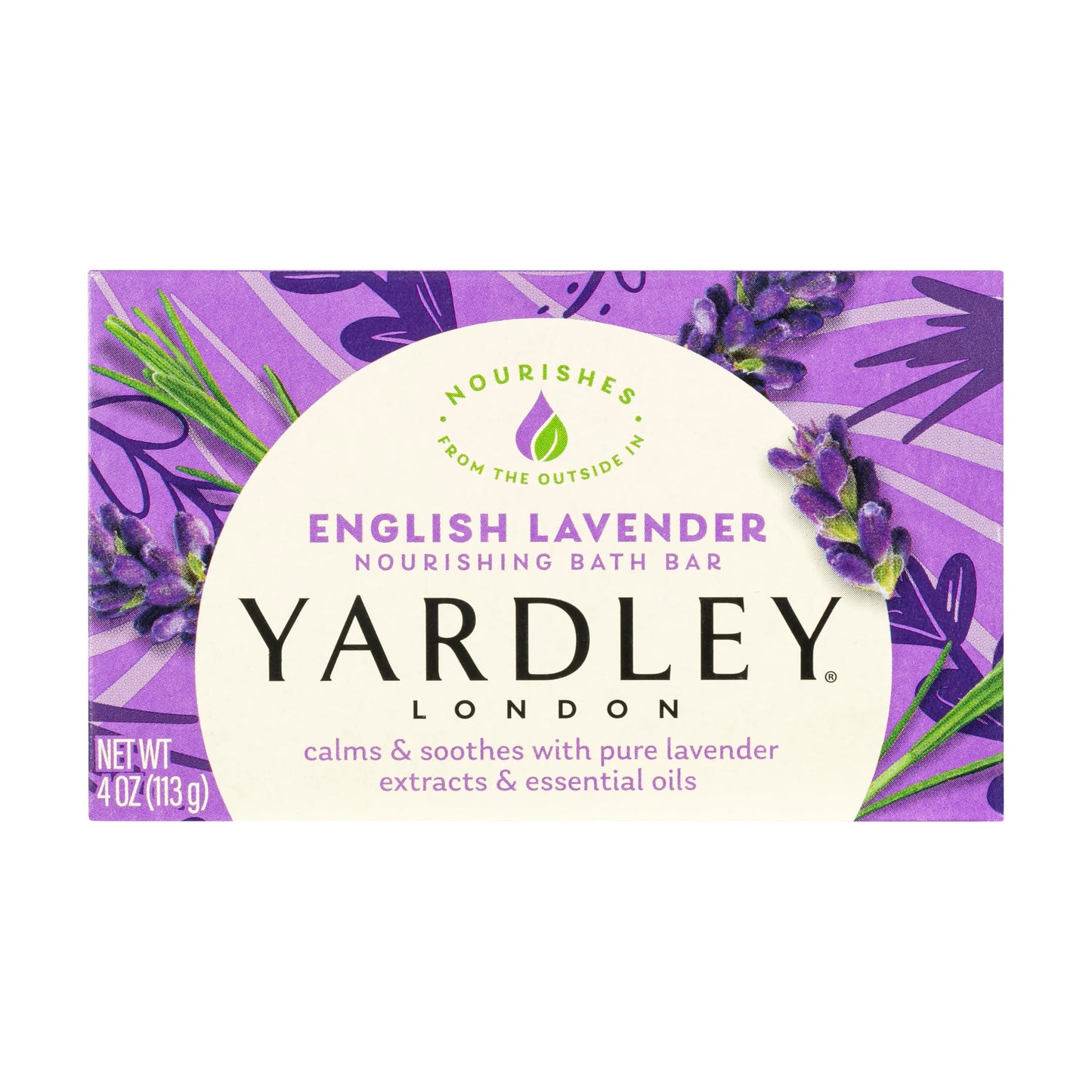 Yardley London English Lavender Naturally Moisturizing Bath Bar, 4 ounce