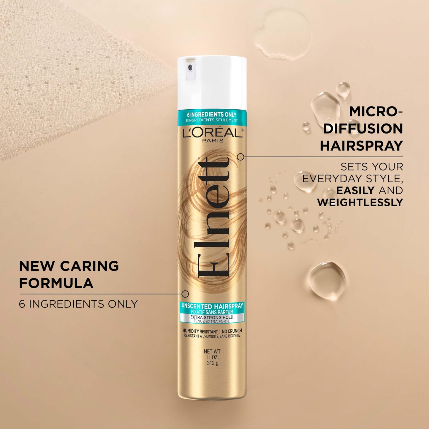 L'Oréal Paris Elnett Satin Extra Strong Hold Hairspray - Unscented, 11 oz.