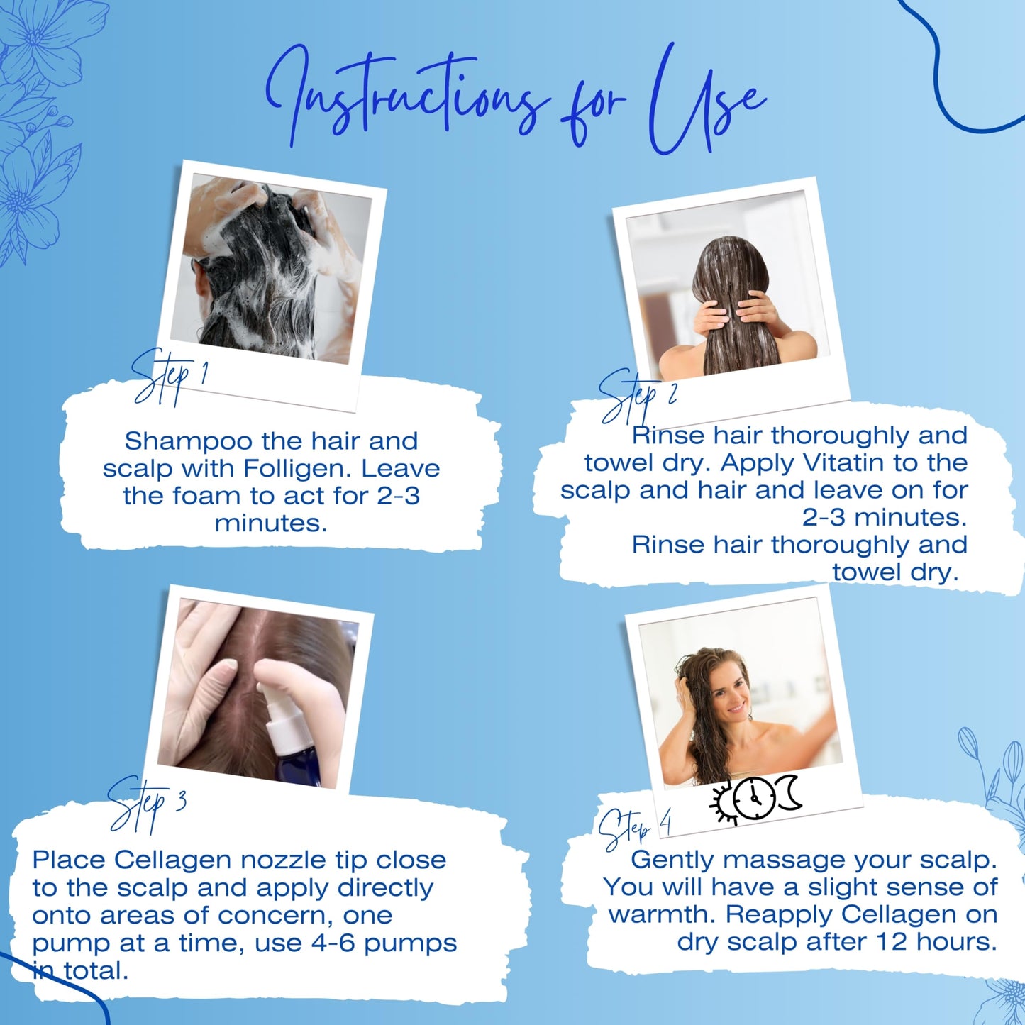 Mediceuticals Restoration Kit for Women with Fine Hair. Kit includes Cellagen, Folligen, and Vitatin