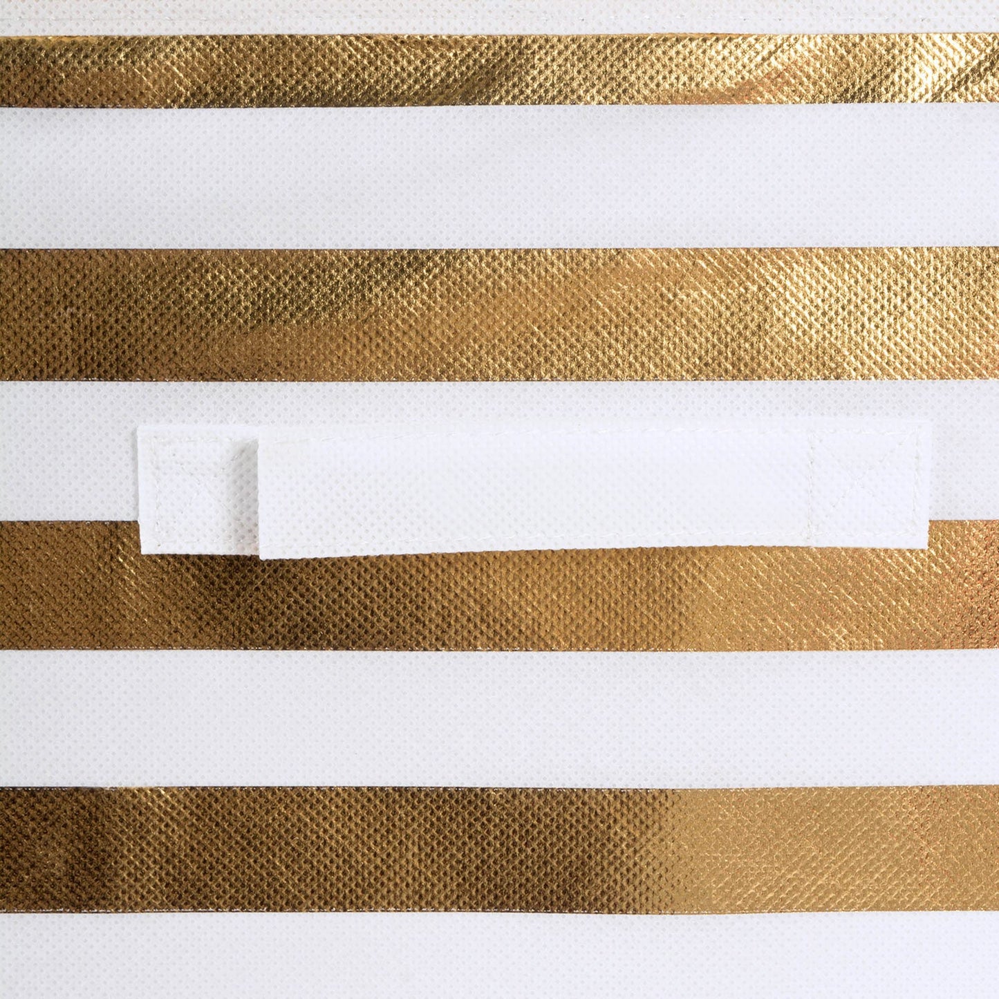 DII Non Woven Polyester, Metallic Stripes Storage Bin, Gold, Small (4)