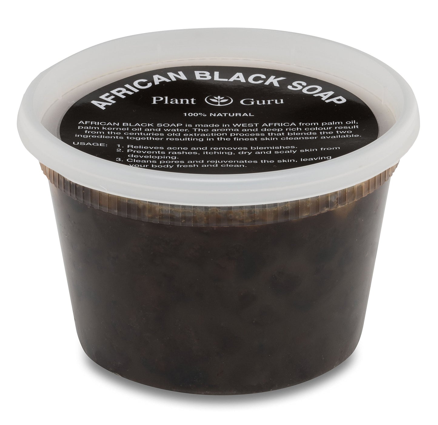 Raw African Black Soap Paste 16 oz. / 1 lb. - Pure & Natural Traditional Skincare for Face, Body & Hair | Handmade Cleanser for All Skin Types Beauty & Personal Care Plant Guru